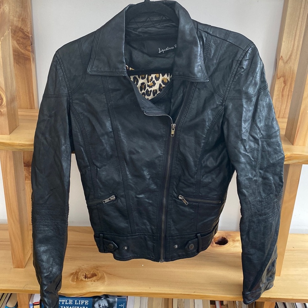 Signature 8 faux leather jacket